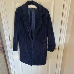 Stylish Navy Corduroy Teddy Jacket